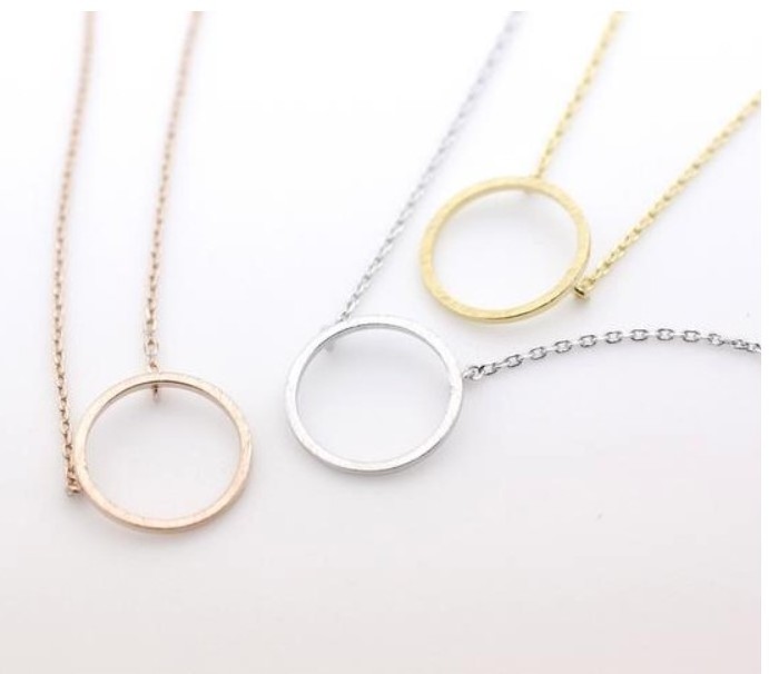 Inspire jewelry Luck karma Open Circle Pendant Necklace 304 Stainless Steel Material Jewelry Manufacturer for women and girls