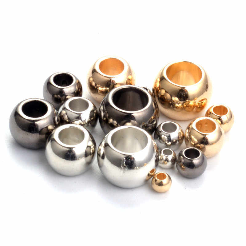 Inspire stainless steel jewelry wholesale hot sale Large hole metal beads, different size customized beads for jewelry making