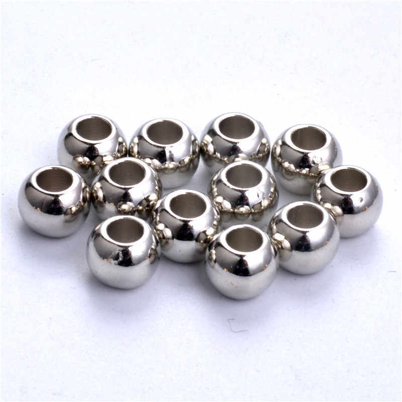 Inspire stainless steel jewelry wholesale hot sale Large hole metal beads, different size customized beads for jewelry making