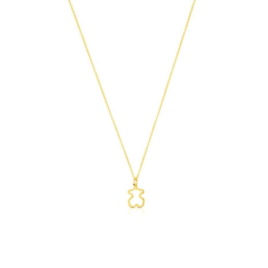 Inspire jewelry Fashion Jewelry 18k Gold Plated necklace simple cut hollow out line bear necklace 316 Stainless Steel jewelry