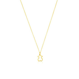 Inspire jewelry Fashion Jewelry 18k Gold Plated necklace simple cut hollow out line bear necklace 316 Stainless Steel jewelry