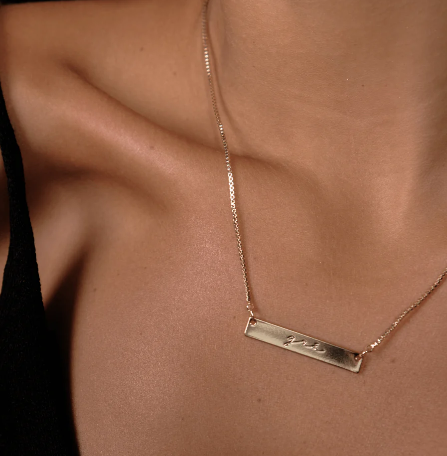 Inspire Jewelry Stainless steel Personalised Tiny Bar Necklace Custom Dainty Gift For Her Handmade Gold Plated Necklace bulk