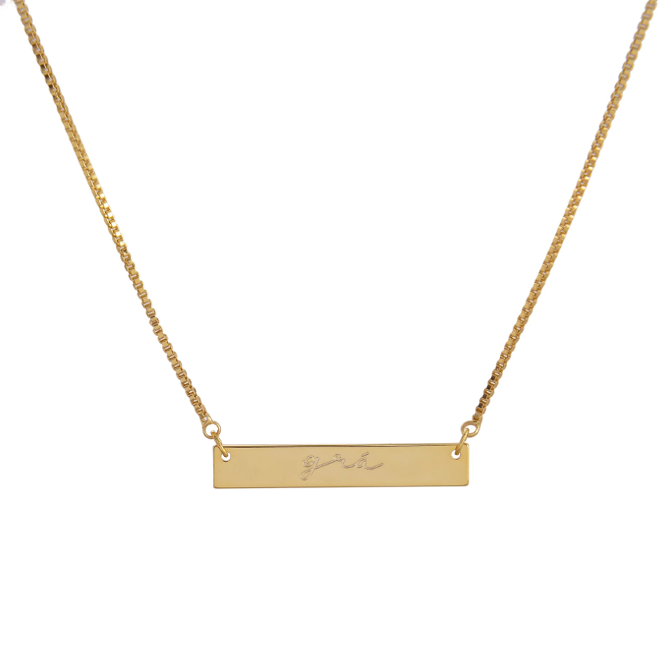 Inspire Jewelry Stainless steel Personalised Tiny Bar Necklace Custom Dainty Gift For Her Handmade Gold Plated Necklace bulk