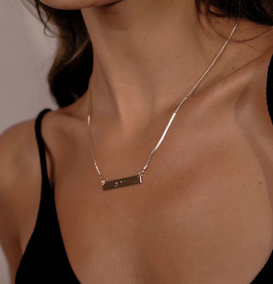 Inspire Jewelry Stainless steel Personalised Tiny Bar Necklace Custom Dainty Gift For Her Handmade Gold Plated Necklace bulk