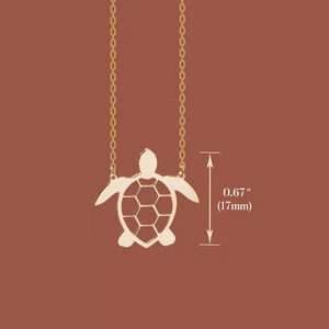 Inspire Jewelry Stainless Steel Turtle Necklace Gold Charm, Sea Turtle Gifts for Women Nature Necklace wholesale custom shaped