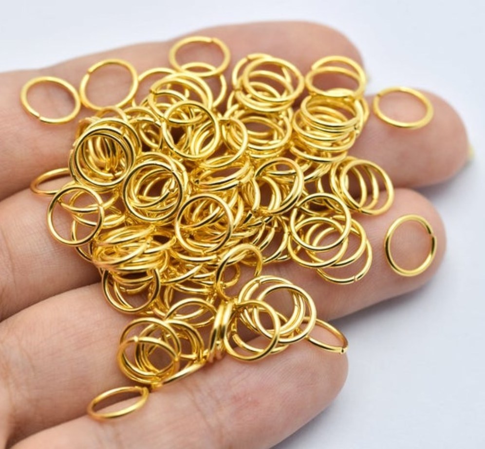 Stainless steel 8mm 18K Shiny Gold Dainty O Shaped Jump Rings Loops Gold Plated Connector Finding jump rings for jewelry making