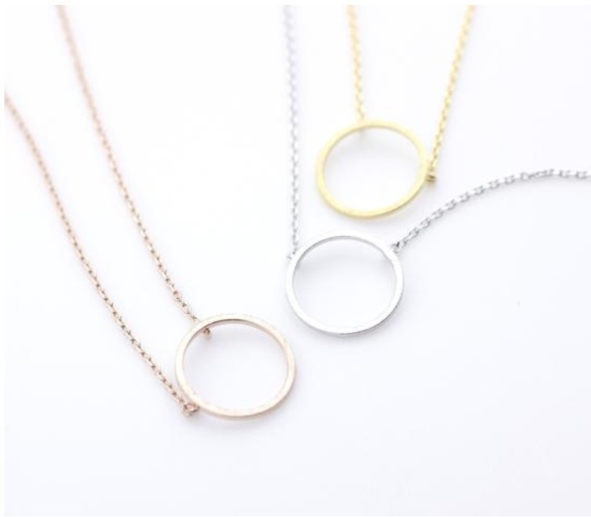 Inspire jewelry Luck karma Open Circle Pendant Necklace 304 Stainless Steel Material Jewelry Manufacturer for women and girls