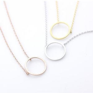 Inspire jewelry Luck karma Open Circle Pendant Necklace 304 Stainless Steel Material Jewelry Manufacturer for women and girls