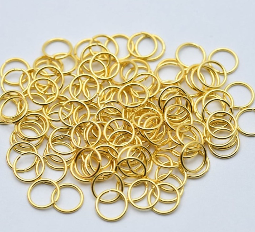 Stainless steel 8mm 18K Shiny Gold Dainty O Shaped Jump Rings Loops Gold Plated Connector Finding jump rings for jewelry making