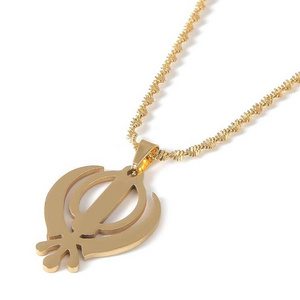 Inspire jewelry 18k gold plated Khanda Necklace Sikh Necklace twist chain rakhi gifts brother sister rakhri gift for Christmas