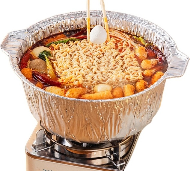 Round Baking Container For Hot Pot,Disposable Cooking Foil Pot,Large Aluminum Oven baking pan