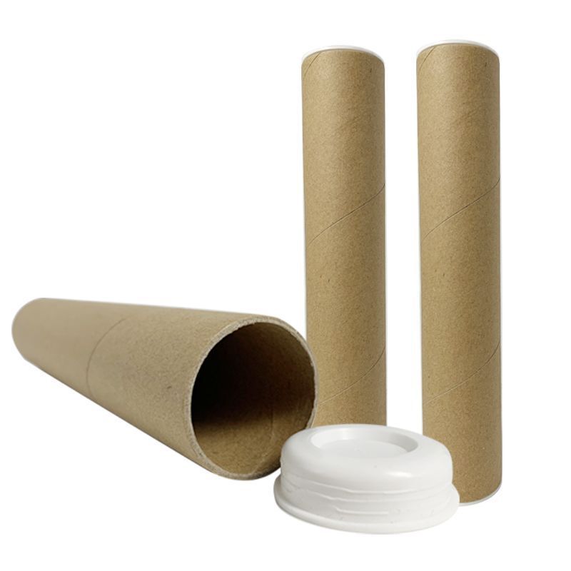 Wholesale shipping/mailing tubes paper cardboard tubes kraft tube round poster packaging with plastic lid