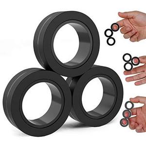 Magnetic Rings AntiStress Fidget Toy 3pcs Magic Ring Tool Bracelet Finger Spinner Rainbow Color Kids Adult Decompression Toy