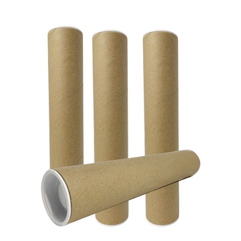 Wholesale shipping/mailing tubes paper cardboard tubes kraft tube round poster packaging with plastic lid