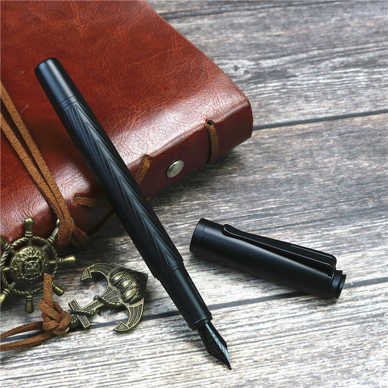 High Quality Custom Promotional Black New Latest Feather Metal Fountain Pen With Customized Logo