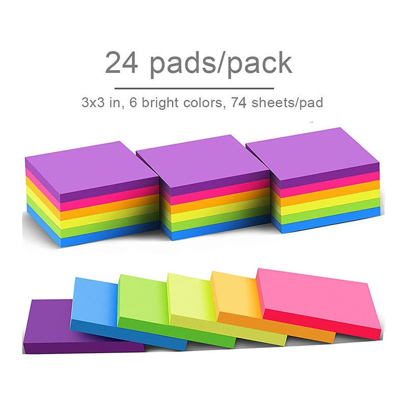 Wholesale High Quality Sticky Note Pad Custom Printing Colors 3X3 Inch Memo Pad Sticky Recyclable Paper 76X76Mm Sticky Note Book