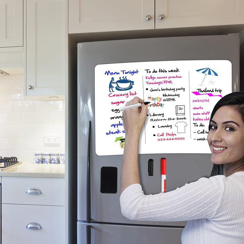 Magnetic Dry Erase White-Board Whiteboard for Fridge 12 x 8 Inches Small Magnet White Board for Kitchen Refrigerator Reminder