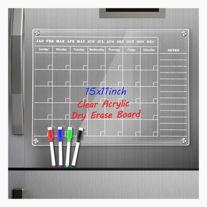 2023 new top quality fridge magnetic Monthly Weekly Daily calendar clear acrylic dry erase interact whiteboard