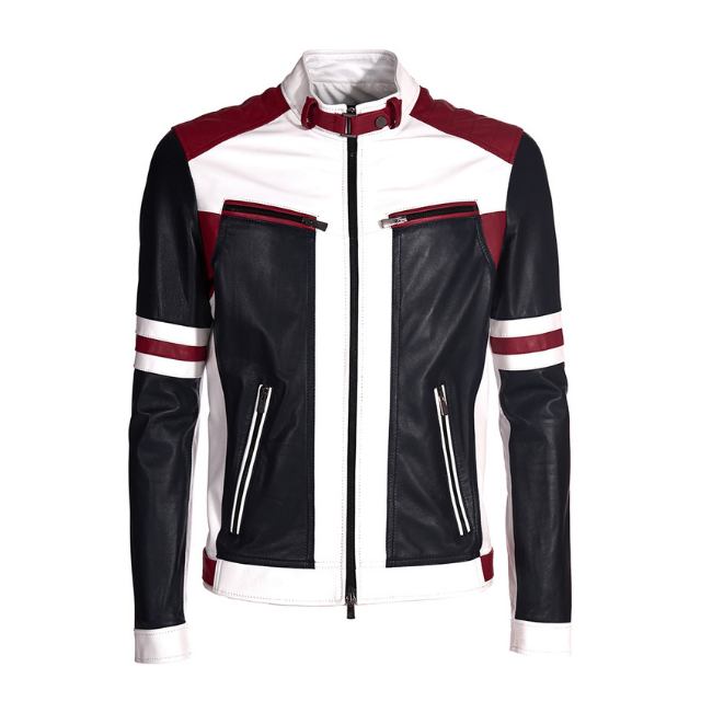 Best Made In Italy Bicolor Biker Leather Jacket For Men Made In Italy For Everyday Life Outwearer Men Jacket