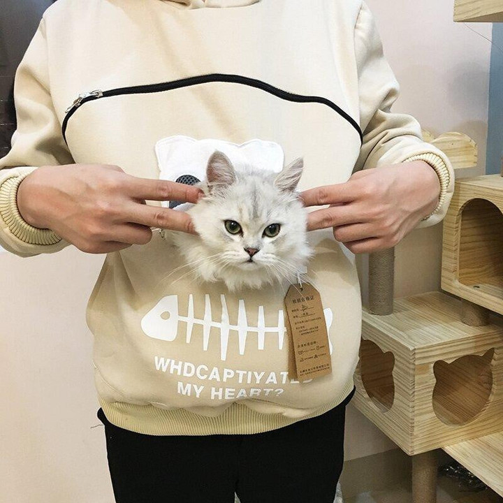 Animal Cat Dog Pet Lovers Cuddle Pouch Hoodie Custom With Zip Kangaroo Pocket Designer Thick Cotton Polyester Pullovers Hoodie