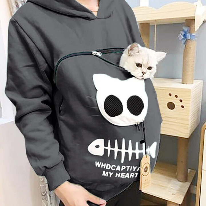 Animal Cat Dog Pet Lovers Cuddle Pouch Hoodie Custom With Zip Kangaroo Pocket Designer Thick Cotton Polyester Pullovers Hoodie