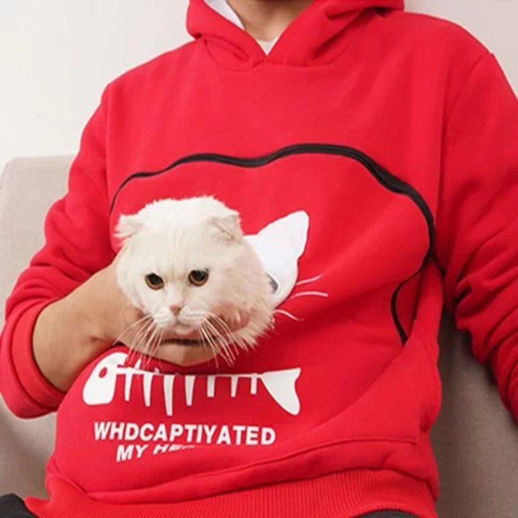 Animal Cat Dog Pet Lovers Cuddle Pouch Hoodie Custom With Zip Kangaroo Pocket Designer Thick Cotton Polyester Pullovers Hoodie