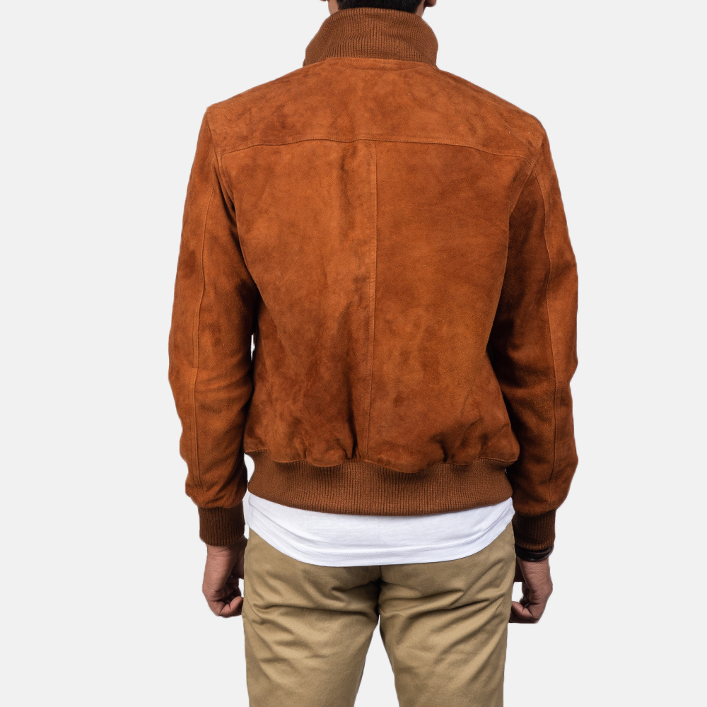 Latest New Design Brown Suede Men Leather Jacket / Fully Customized Sheep Skin Leather Jacket / Leather Jacket With Buttons