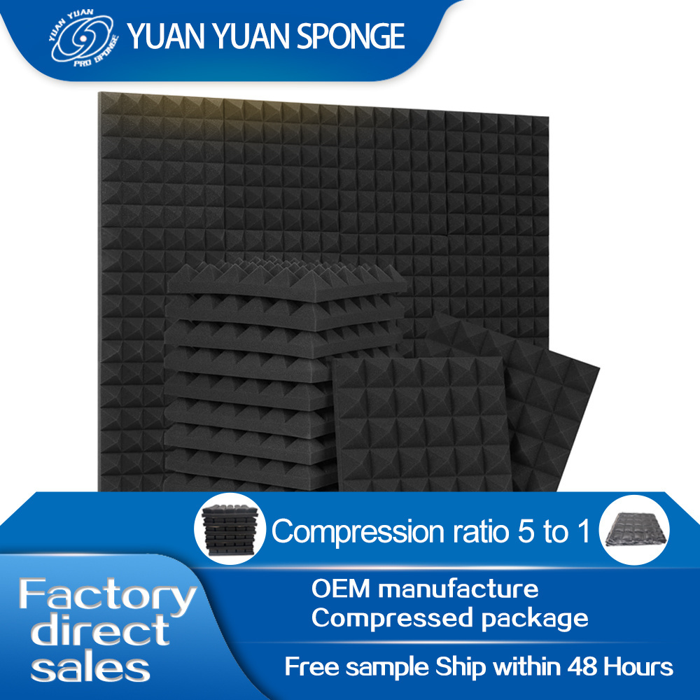 High Density Acoustic Foam Panels 2 x 50x50 CM Acustic Wall Panel Acoustic Foam Self Adhesive Stickers