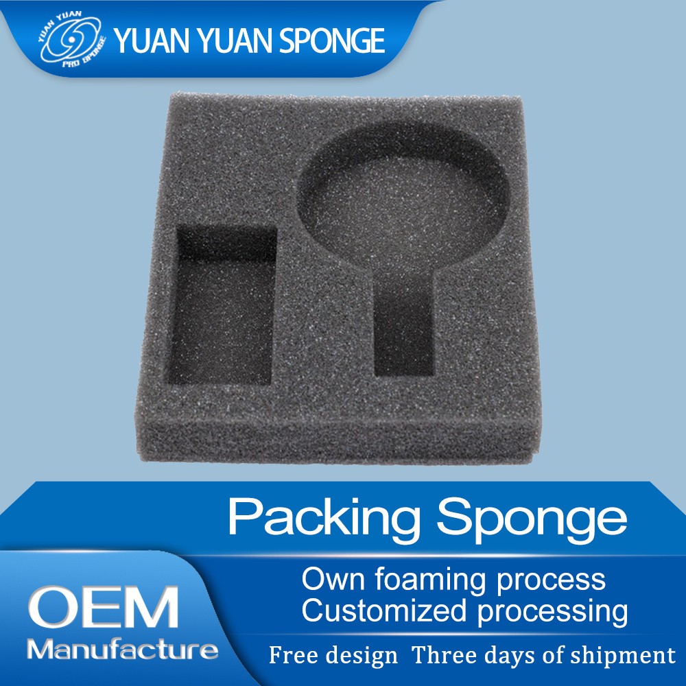 Good Shock Absorbing Protective Sponge Package Box Foam Inserts Black Presentation Display Pad