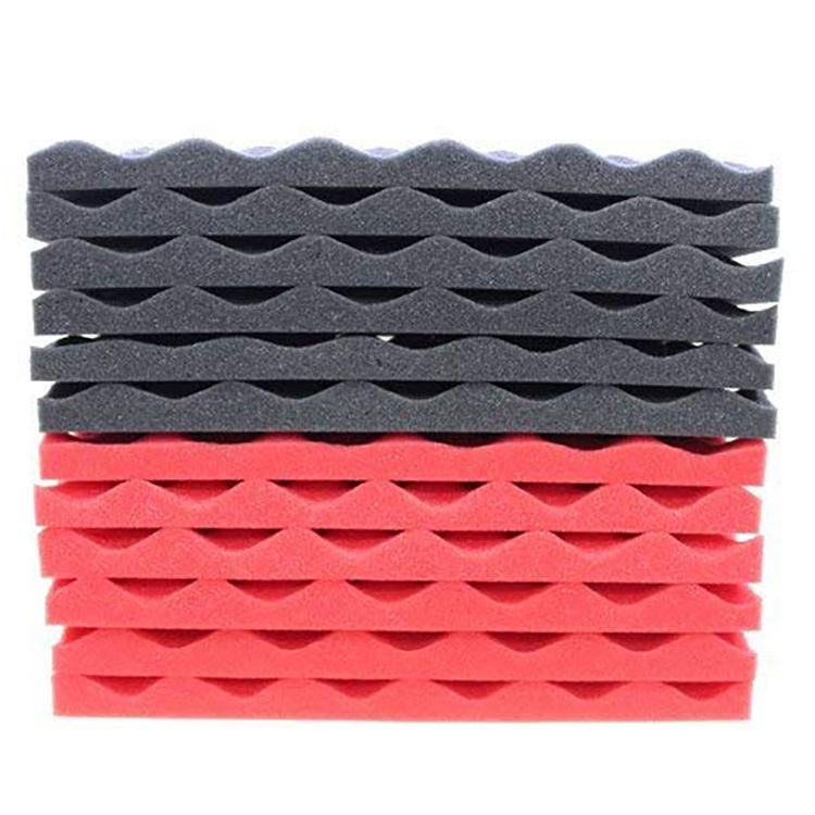 Dongguan Supplier Light Weight New Acoustic Foam For Home Recording Studio Red&Black Egg Crate Foam Studio Sound Panel