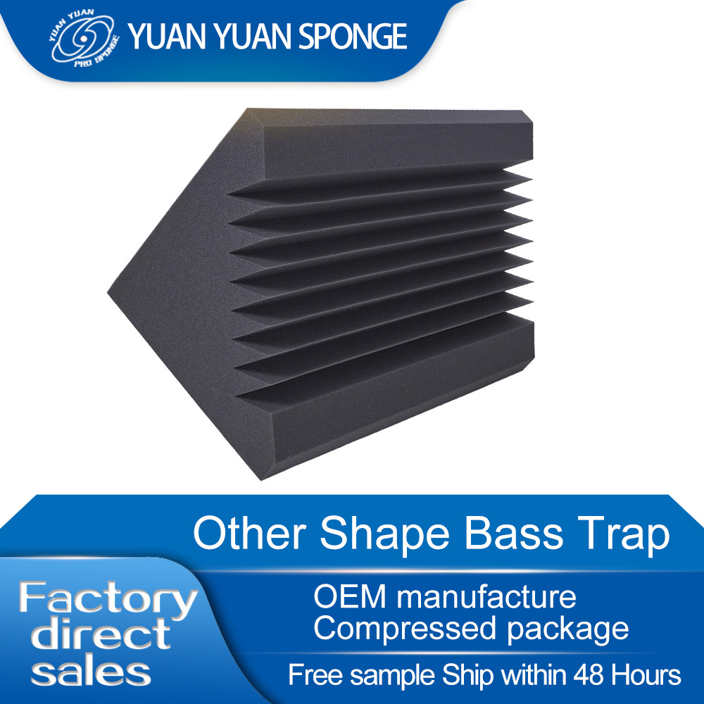 YuanYuan Hot Selling OEM Accept Recording Studios Soundproof Flame Retardant Sound Absorbing Foam Bass Trap For Room Corners