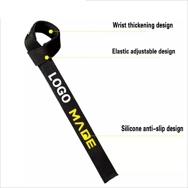 Custom Logo Powerlifting Wraps Strength Training Deadlifts Gym Weightlifting Wrist Straps