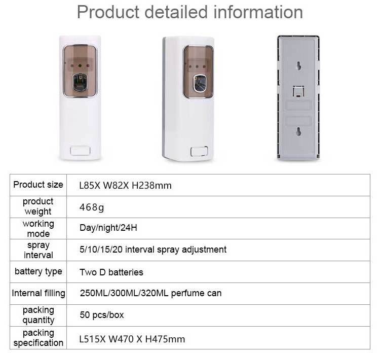 automatic LED screen mist spray air freshener dispenser