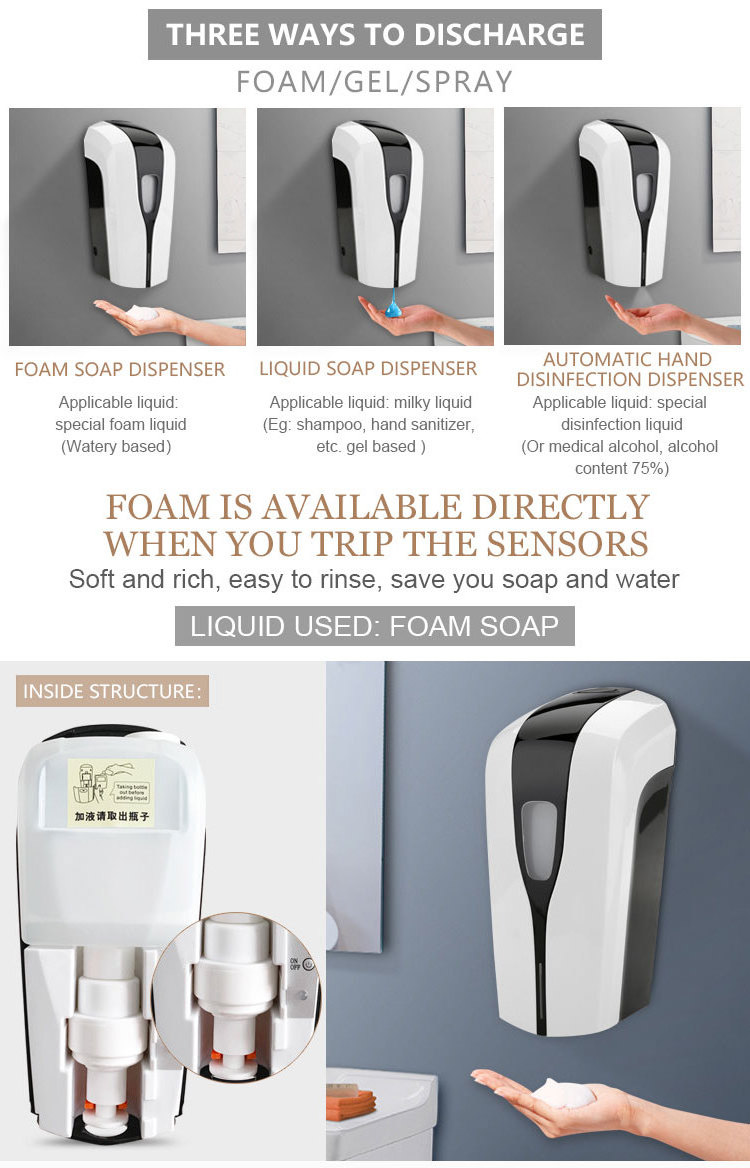 Touchless Automatic Smart Foaming Soap Dispenser Foam Soap Dispenser Bottle Pump Automatic Soap/sanitizer Dispensers