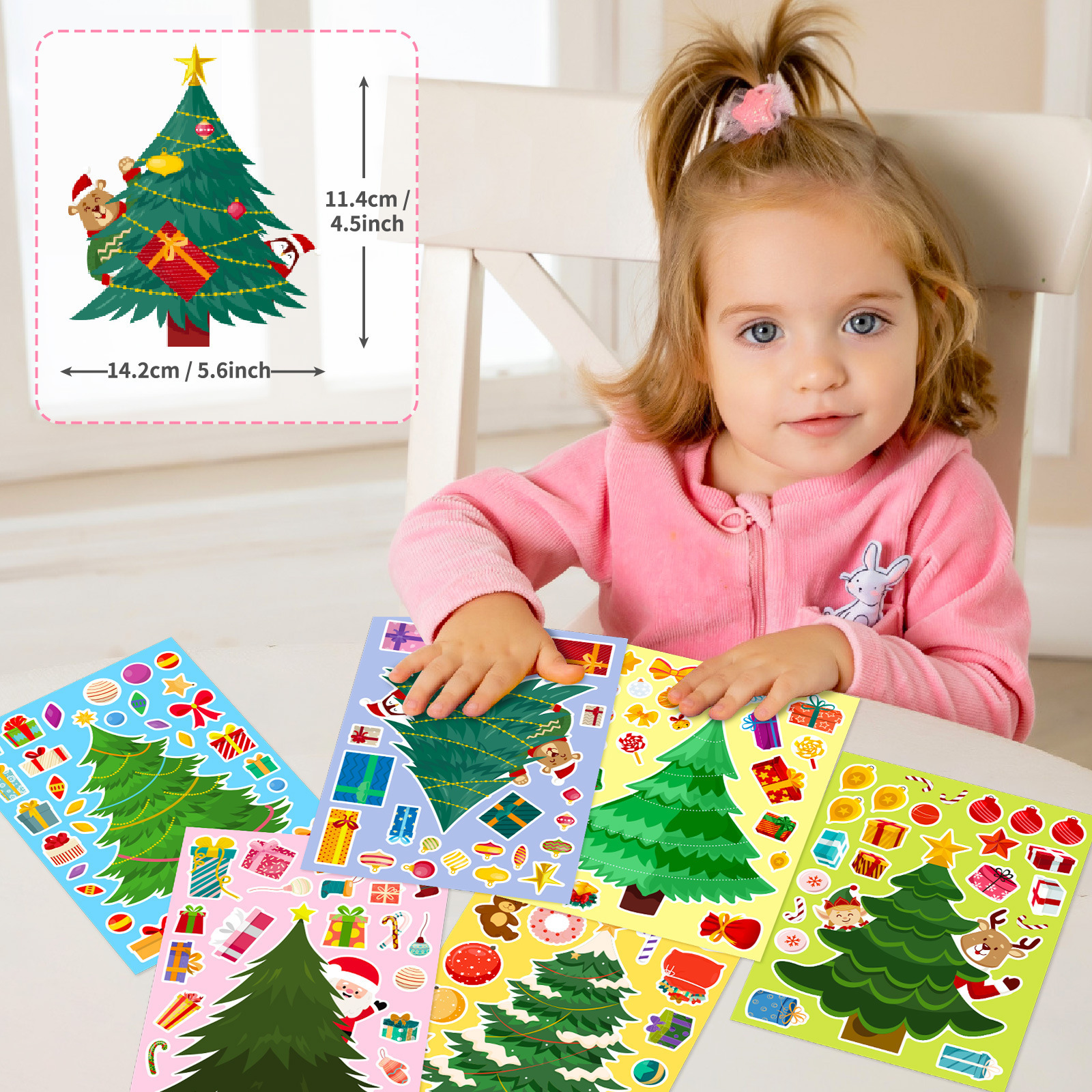 Christmas Tree Face Change stickers Cross-border children's Christmas party DIY Christmas tree puzzle stickers