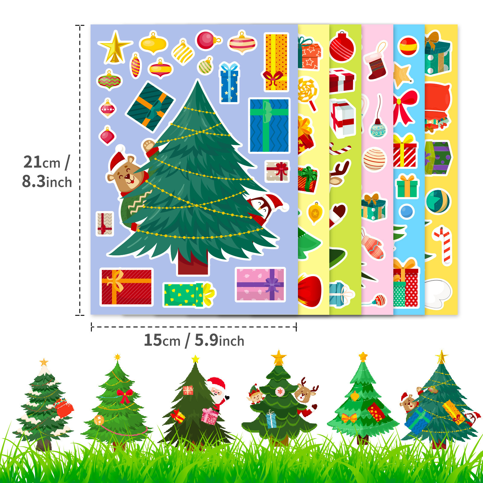 Christmas Tree Face Change stickers Cross-border children's Christmas party DIY Christmas tree puzzle stickers