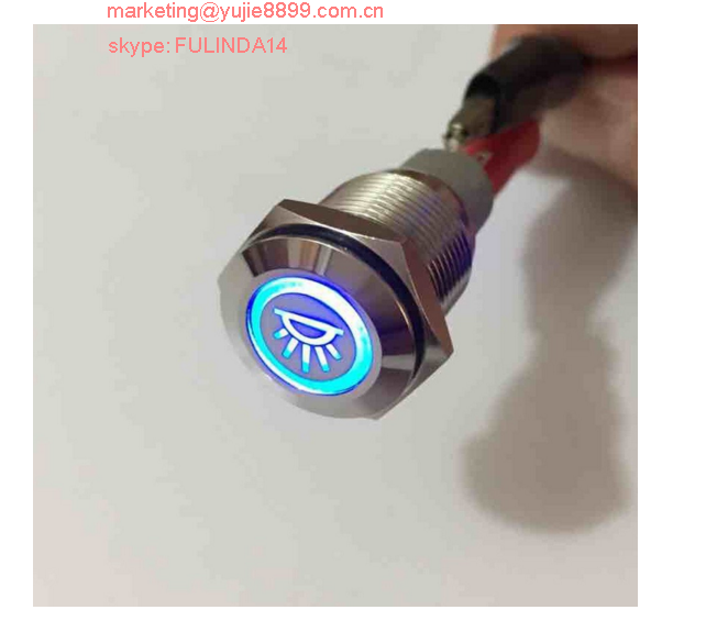 12 16 19 22mm Waterproof 12V 24V 110V 220V Light LED Metal Push Button Switch Momentary Push Button Switch