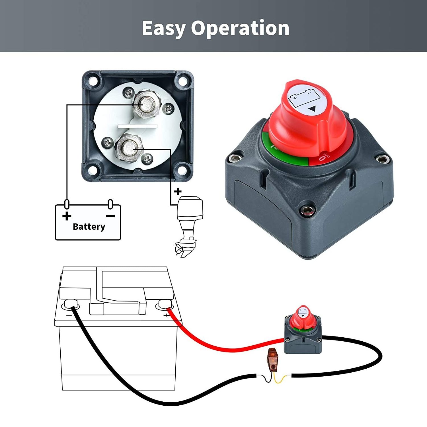 12V 24V 48V 60V Perko Light Master Cut Off Isolator Car Battery Disconnect Switch