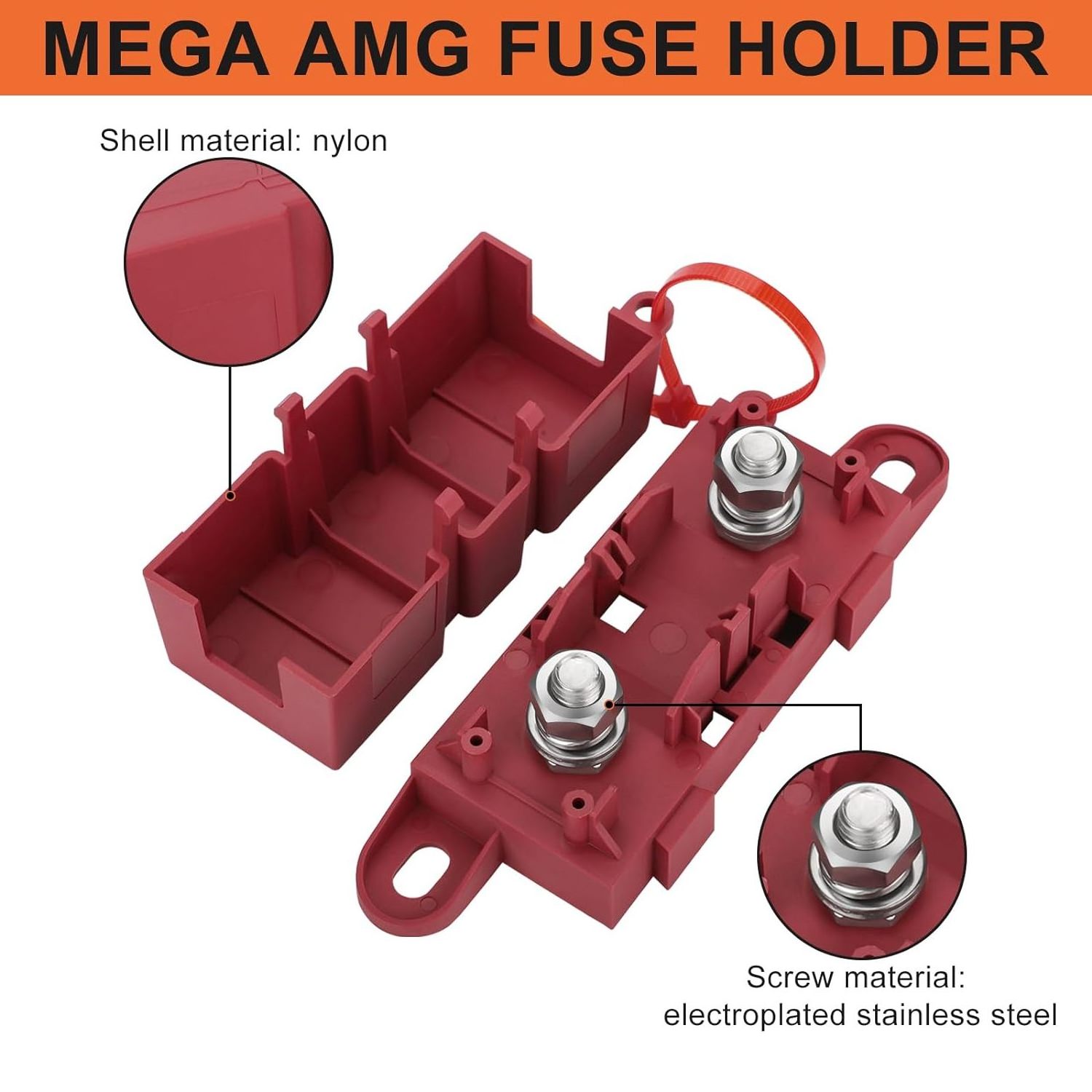 Automotive Bolt-On Fuse Holder with Cover for Cars AMG MEGA Fuse Holder for AMG MEGA ANM Fuse