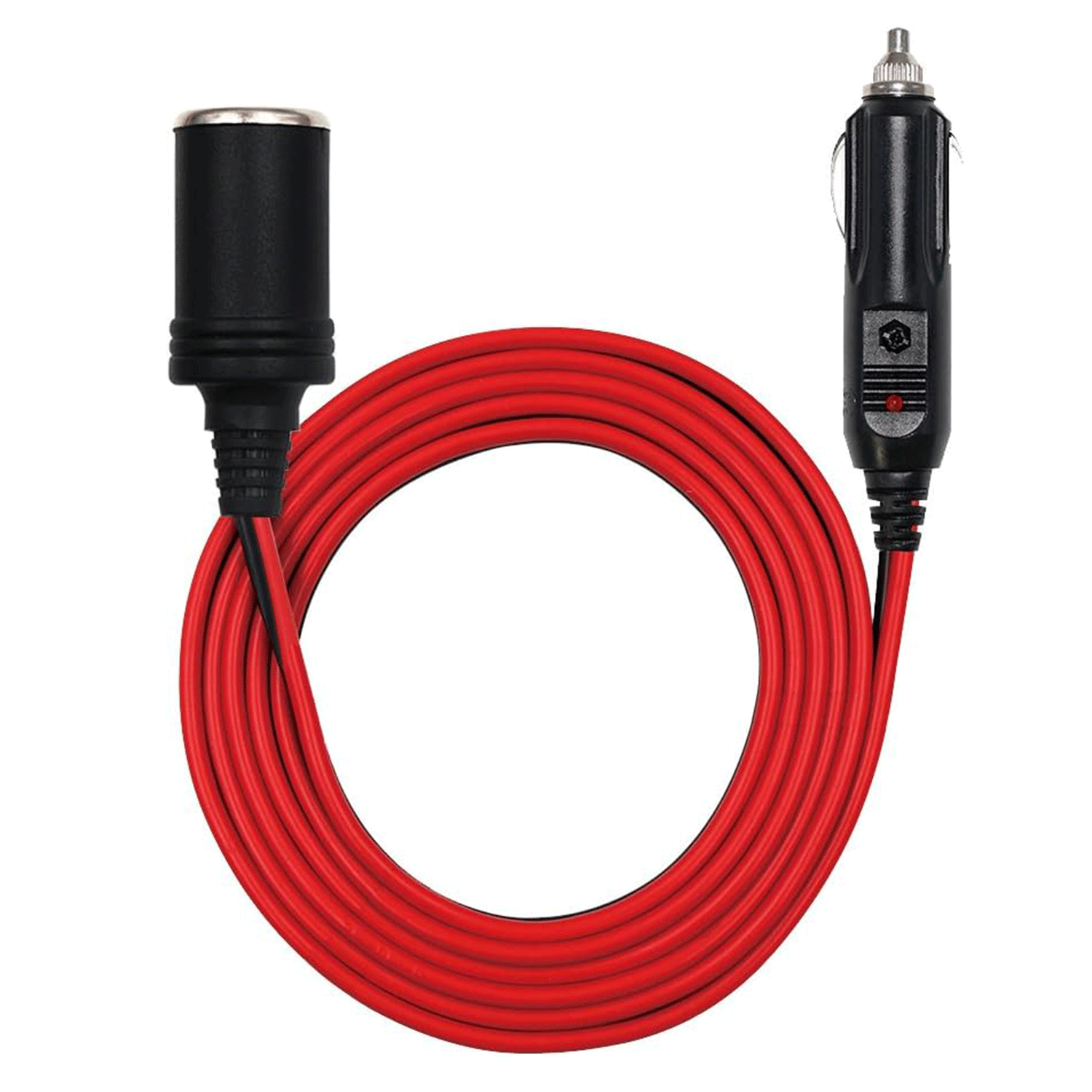 Car Charger Cable 12-24v Male Plug to Female Socket 15A Power Adapter with LED Lights for Air Compressor Tire Pump Cooler Fridge