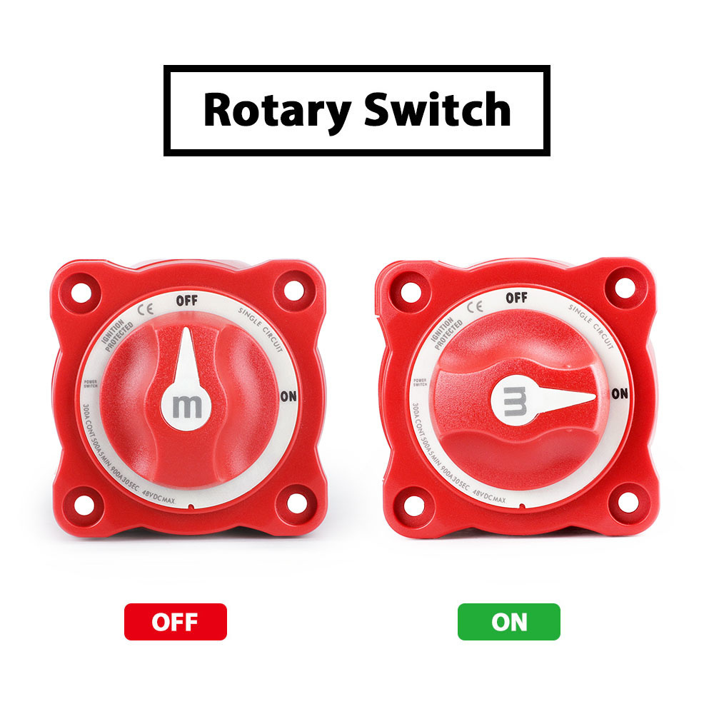 12V-48V 100A-300A Car Auto RV Marine Boat Single Circuit Battery Selector Isolator Disconnect Rotary Switch