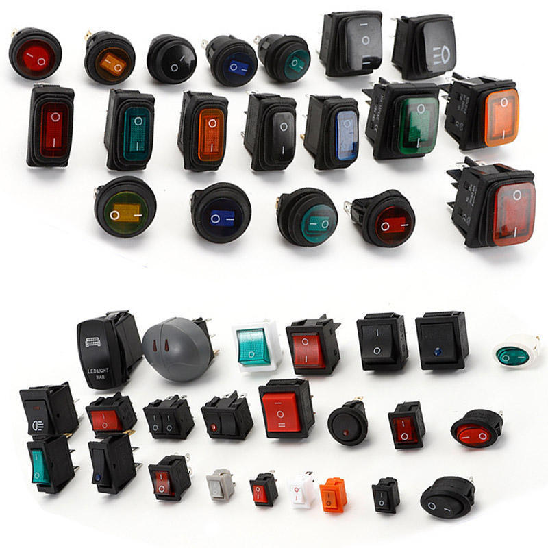 High Performance custom good quality  12v/24v 2/3/4/5/6/7/8/10  pin push button car marin swith waterproof rocker switch