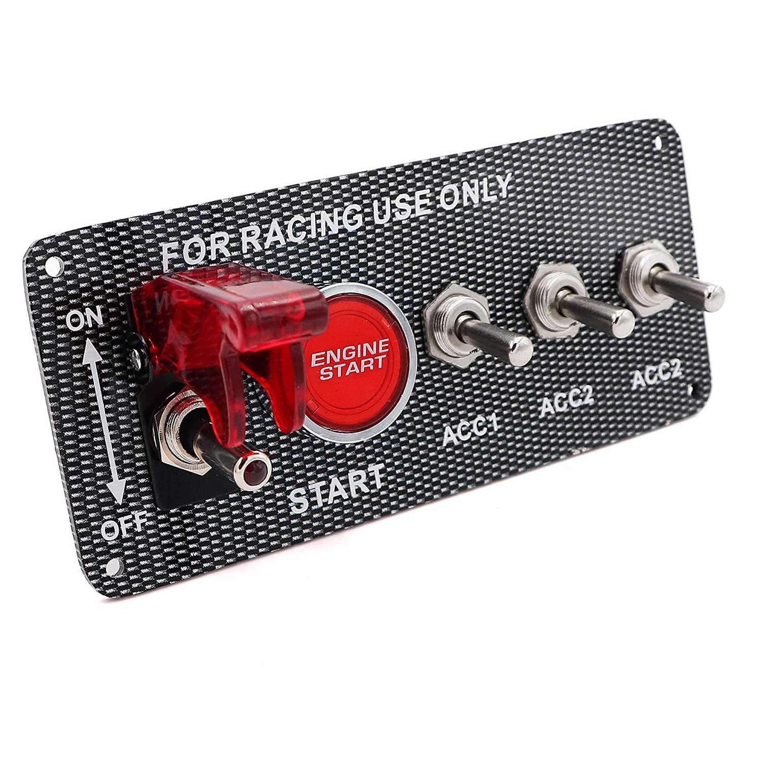 12v Ignition Switch Panel for Racing Car 5 in 1 Ignition Starter Switches with Engine Push Button Auto Engine Systems