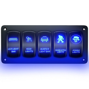 Customize Toggle Rocker Switch Panel with 4.8 Amp Dual USB Charger Voltmeter for Pickup Truck Car UTV Off Road Marine