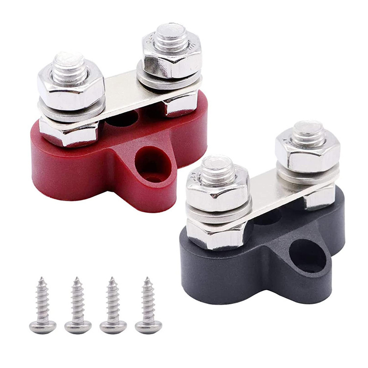 Power Junction Block Battery Terminal Stud M8 Heavy Duty Bus Bar Terminal Block for Car Truck Rv Marine Boat