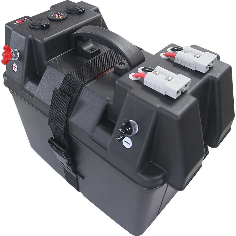 Waterproof 12V Battery Box With Dual Anderson Plugs Smart Portable Solar Generator Power Battery Box Plastic Box