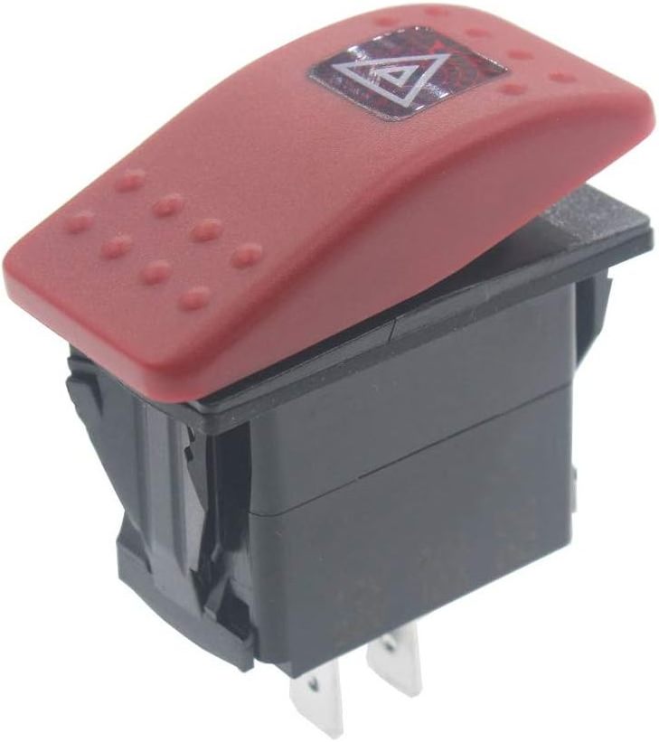 Carling style 12V 20A 24V 10A Red Cover 5pin ON/OFF Light Dashboard  Hazard Emergency Warning Rocker Switch for car boat