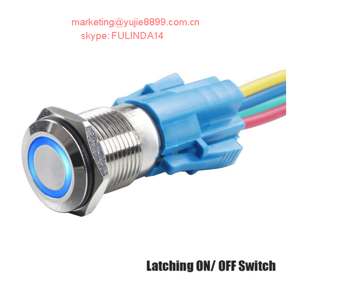 12 16 19 22mm Waterproof 12V 24V 110V 220V Light LED Metal Push Button Switch Momentary Push Button Switch