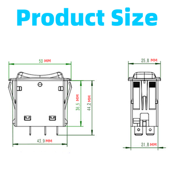 High quality 12V Carling Technologies custom laser-etched LED Light L-Series Rocker Switch