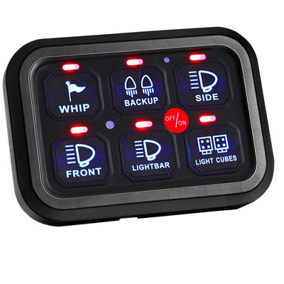 6 Gang Switch Panel For Car, Partol Universal Electronic Relay System Circuit Control Box LED On-Off Car Switch Panel